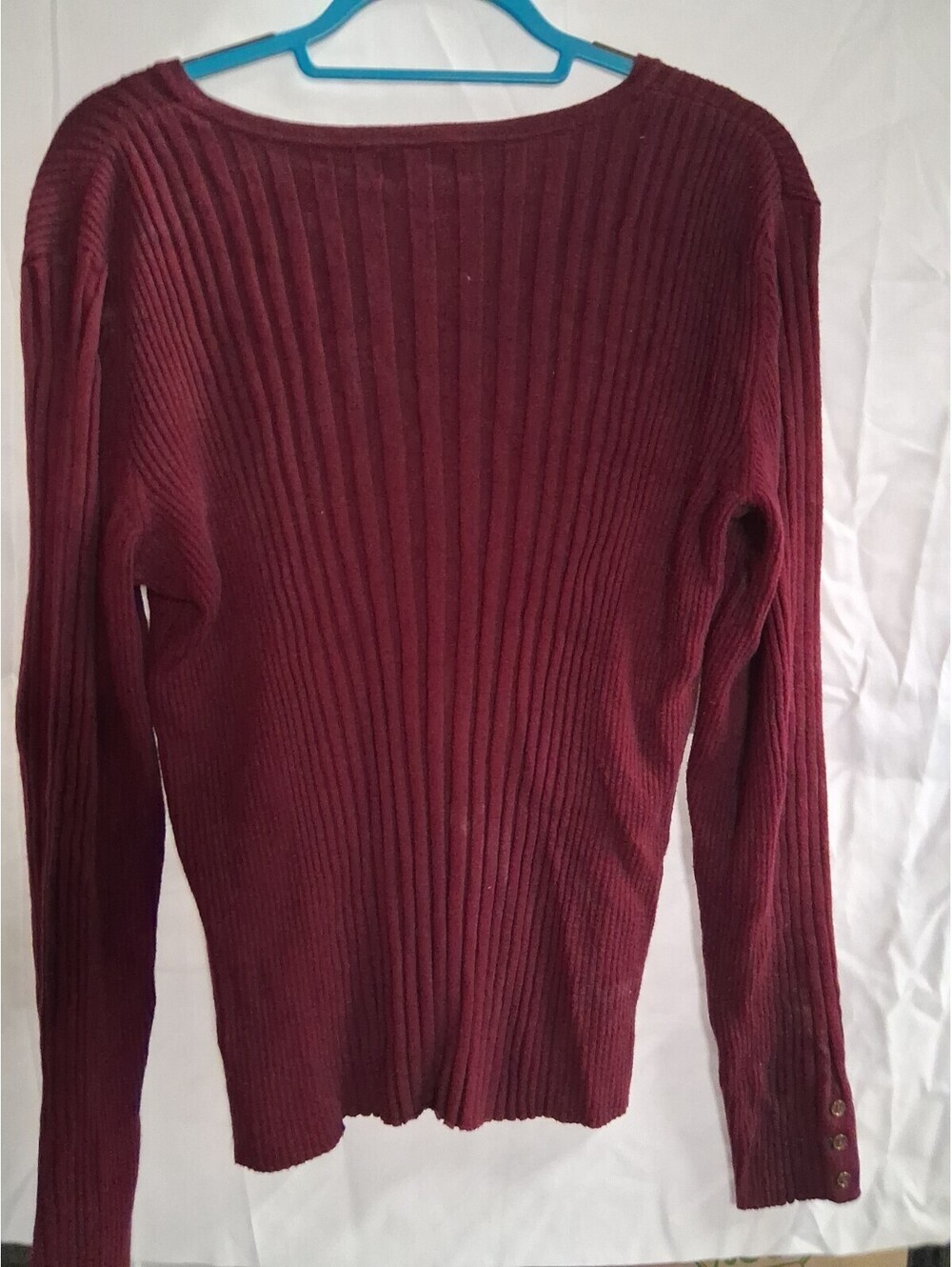 Liz Claiborne Women's Burgundy Sweater Blouse Long Sleeve - Size Extra Large I2 - Picture 6 of 6
